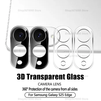 Galaxy S25 Ultra: 2PCS Schwarz Kamera Gehärtetes Glas Rand HD screen Protector Galaxi Schlank 3D Objektiv