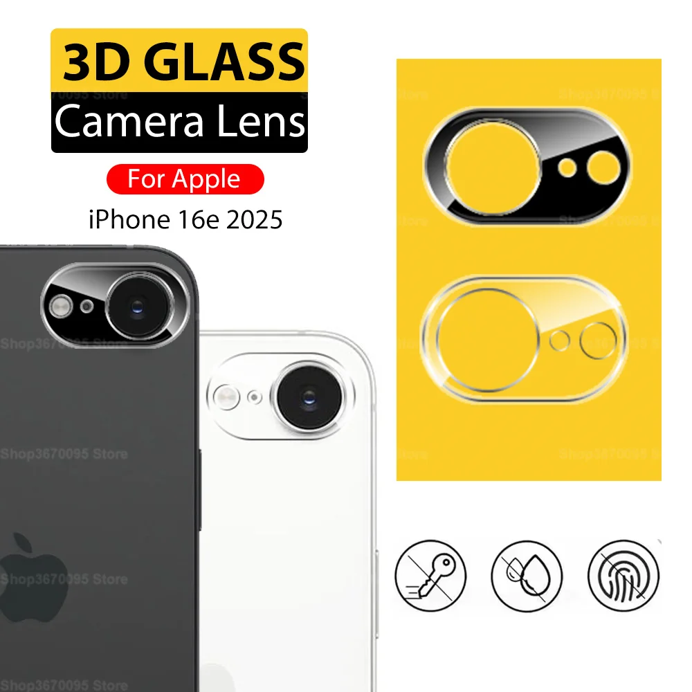 iPhone 16e: 2er-Set 3D-Objektivschutz 2025 – Verbesserter Displayschutz SE4 Kamera-Schutzglasfolie