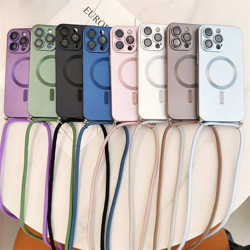 Magnetische Hülle mit Umhängeband, für Magsafe, Kameraschutz, weiche Hülle – Bild 2