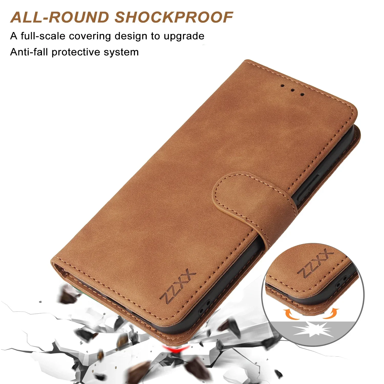 ZZXX Leder-Brieftaschen-Handyhülle SE2 8 7 6s Plus Flip-Kartenfach-Halterung Cover – Bild 5