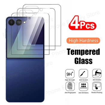 Galaxy Z Flip7: 4PCS Gehärtetes Glas 6 5 Klar Premium Screen Protector Für Z 6 5 Flip7 Film Glas
