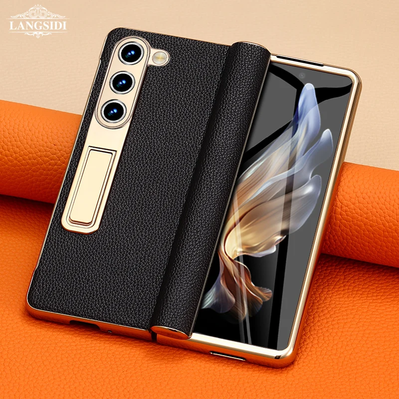 Leder-Flip-Hülle Fold8 Ultra Fold7 mit magnetischem Scharnierständer und Spiegelfolie – Bild 3