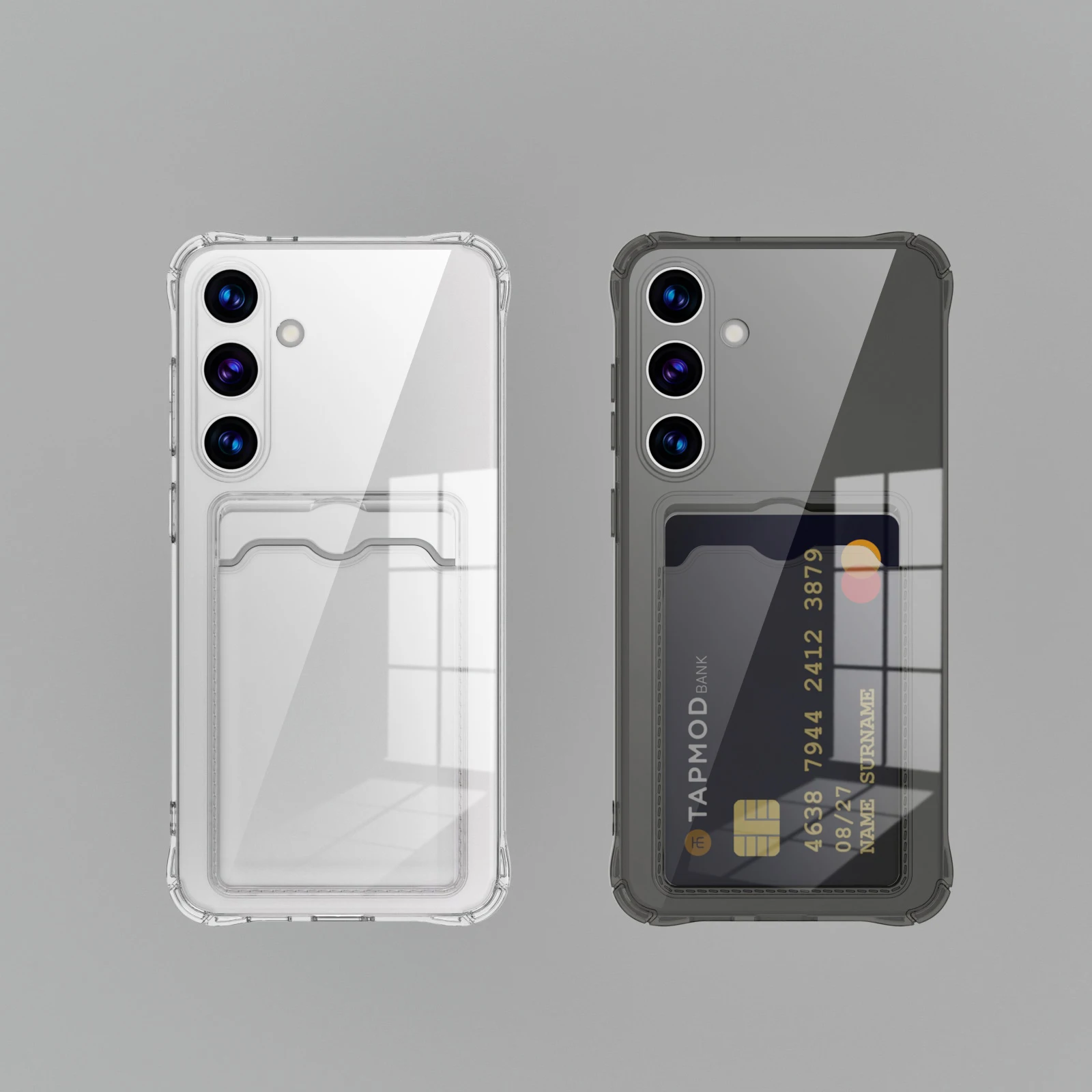 Galaxy S21 Ultra: Transparente Kartenfach-Silikonhülle Schutzhülle