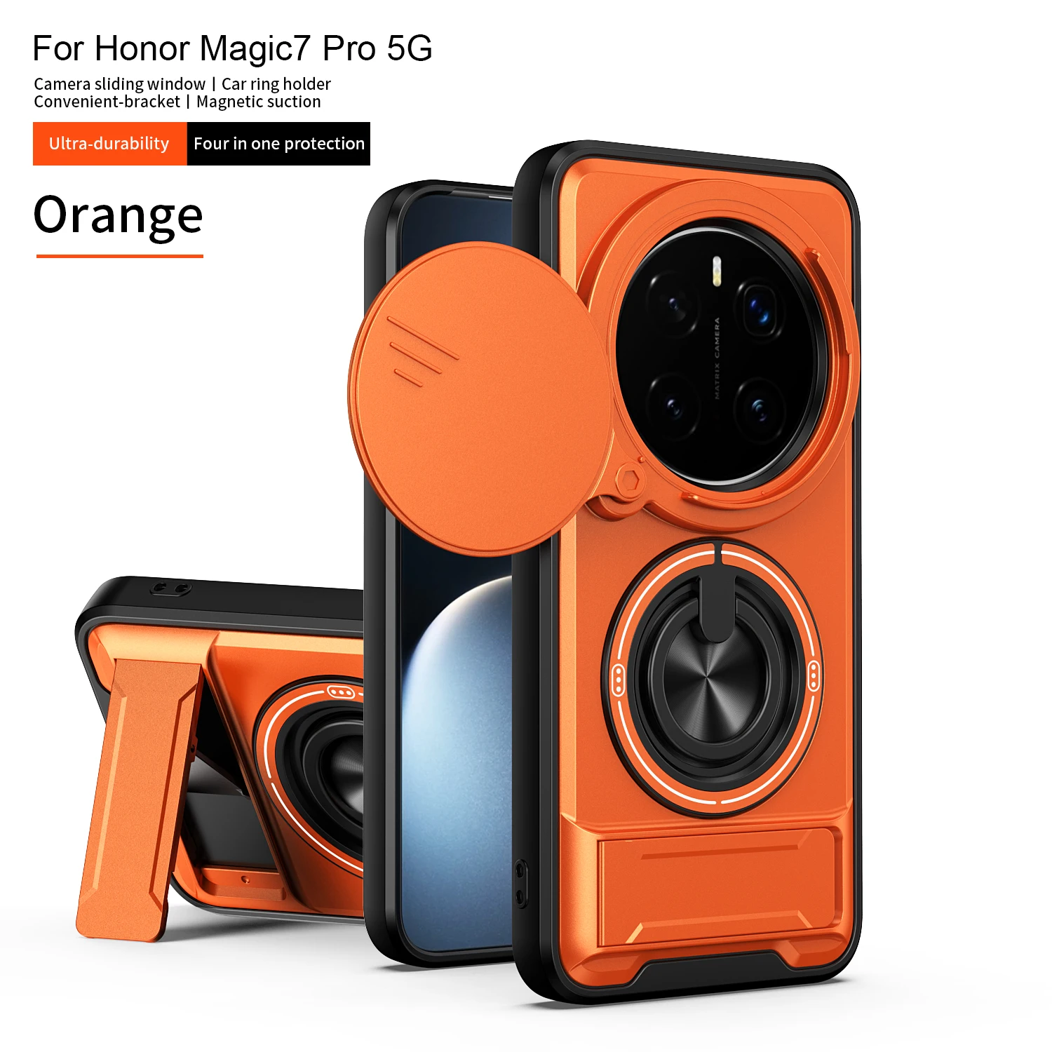 Honor Magic7 Pro: Hülle, Cover, Handyhülle mit Magsafe Magnetischer Faltbarer Halterung, Militärischer Panzerschutz