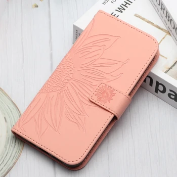 iPhone 15 Pro: Funda iPhon 14 Wallet Flip Phone Case Hüllen Sonnenblumen Leder Back Cover Frauen