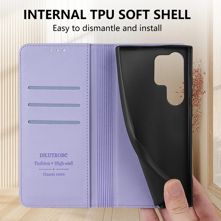 Hautfreundliche Magnetische Flip-Lederhülle mit Kartenfach S10+ – Bild 5