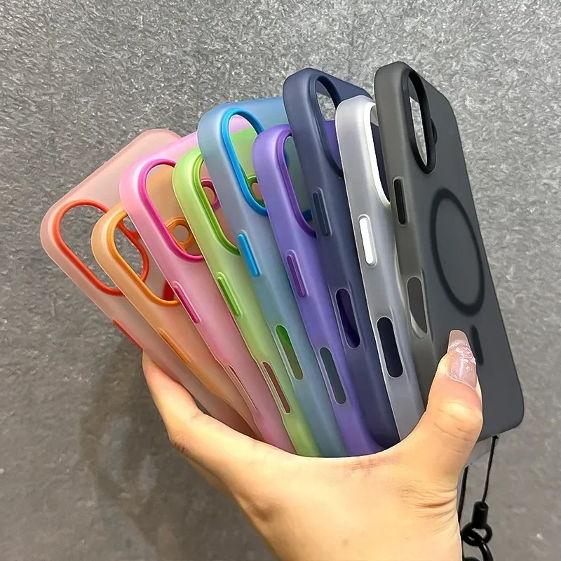 Für Magsafe Candy Farbe Kontrast Lanyard Fall Hand Handgelenk Strap Matte Soft Cover – Bild 6