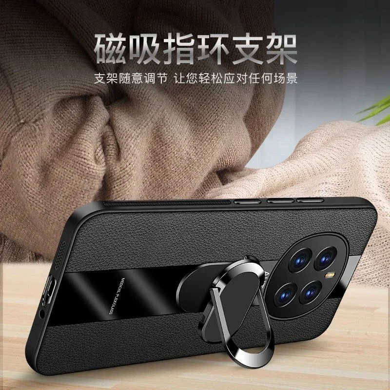Luxus Plexiglas Leder Telefon Fall Magnetische Ring Halter Stoßfest Abdeckung Für Magic 7 Lite 6 lite 5G – Bild 3