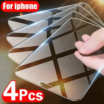 iPhone 13: 4PCS gehärtetes Glas Displayschutzfolie auf Glas