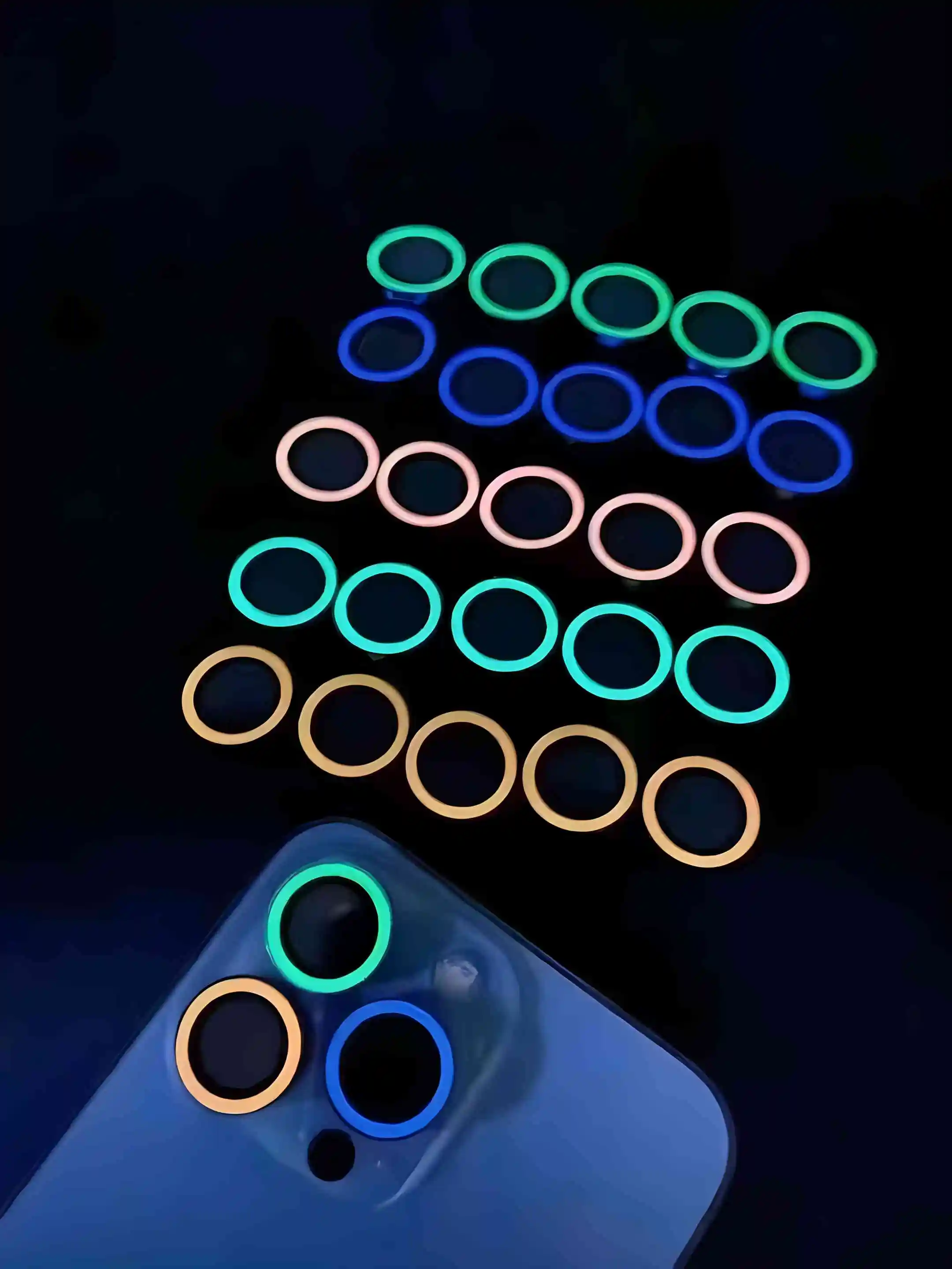 2-3Pcs Leuchtende Keramik Kamera Schutz Film Objektiv Ring Glas Leuchtende Kappe – Bild 5