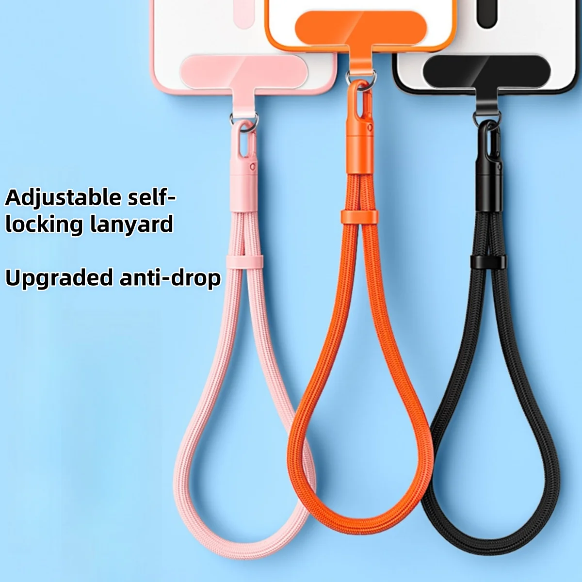 Universelles, verstellbares Handy-Lanyard, kurzes Handgelenkband mit selbstsicherndem Anti-Drop-Design, langlebiges – Bild 2