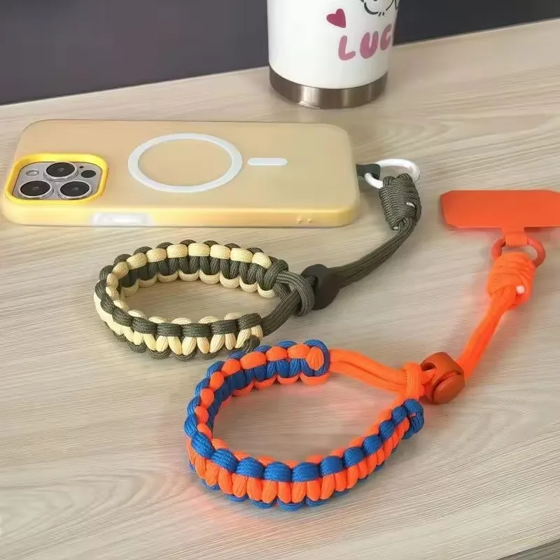 Handgewebtes, verstellbares, universelles Handy-Handgelenkband, kurzes Lanyard, Outdoor-Sport, praktisches – Bild 2