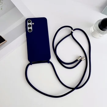 Galaxy A35: Crossbody-Lanyard-Schlaufe aus Flüssigsilikon – Mattes Candy-Cover mit Trageriemen