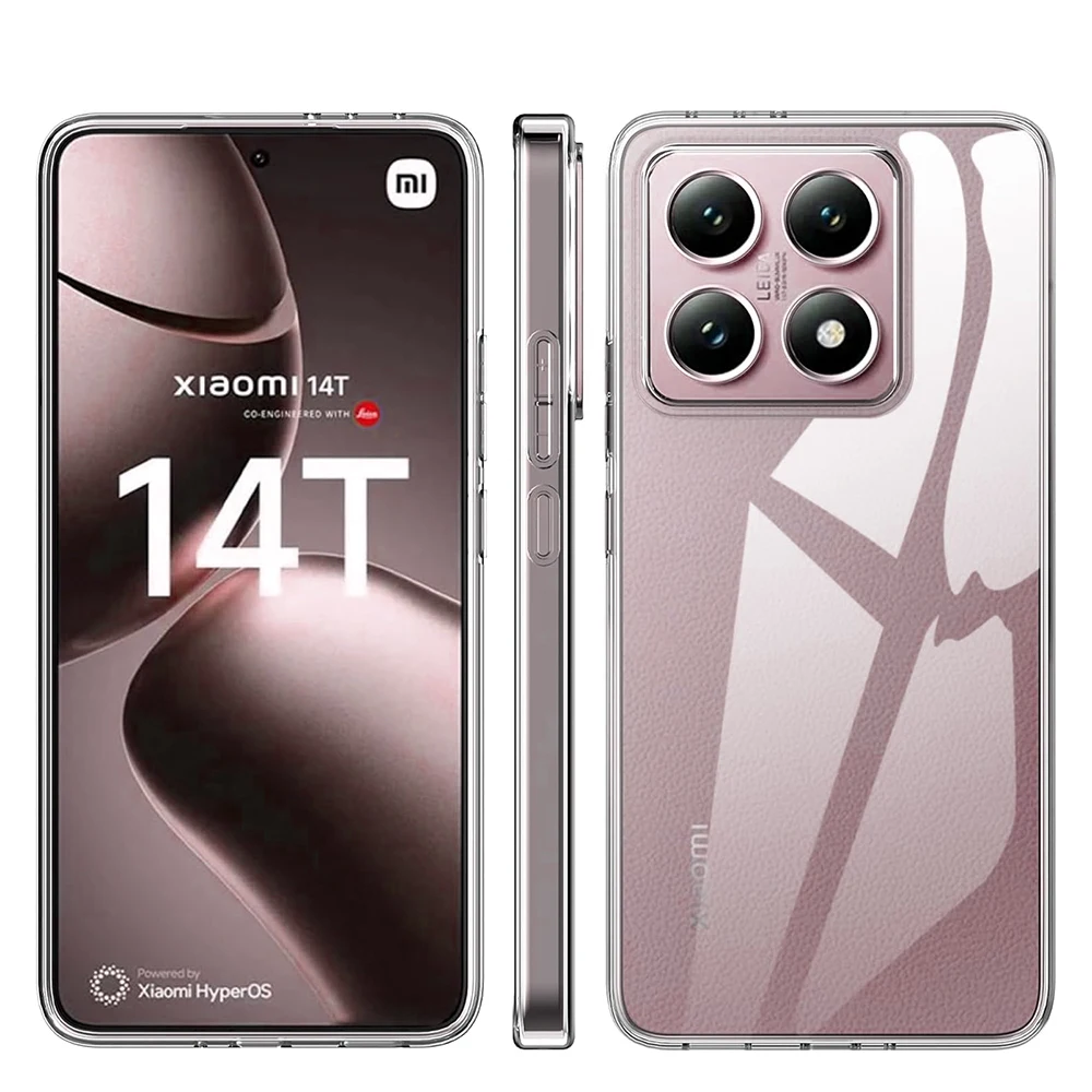 Xiaomi 14: Ultradünne Silikon-weiche Hülle Mi 14 14T 13 13T Pro klare transparente Hülle TPro Slim Back Cover