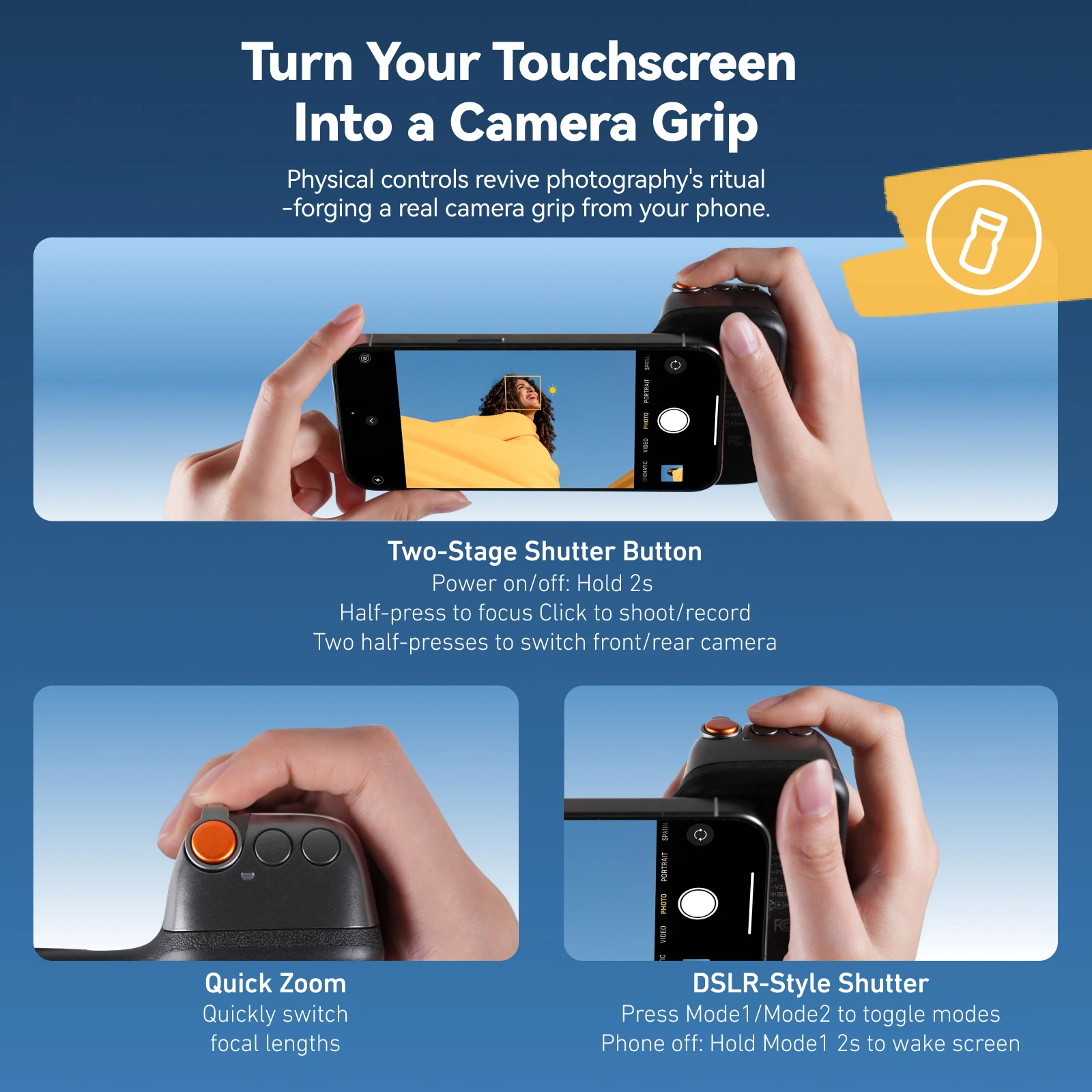 TELESIN Magnetische Telefon Kamera Schießen Hand Grip Telefon Halter Schießen Hilfe Fernbedienung Griff für Smartphone iPhone Android – Bild 5