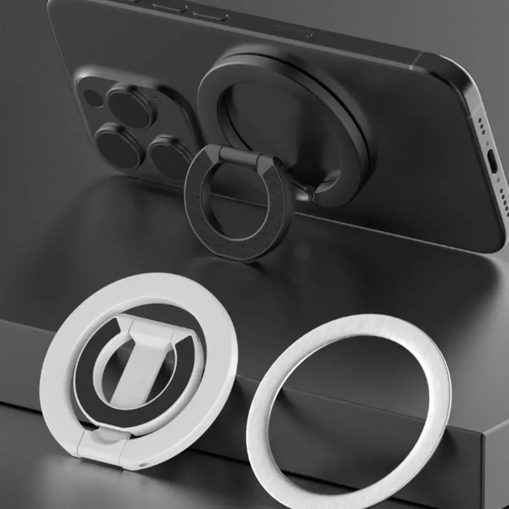 Magnetischer Handy-Ringhalter Beidseitiger Magnet 360° ° Rotierbarer, ultradünner, faltbarer, tragbarer – Bild 2