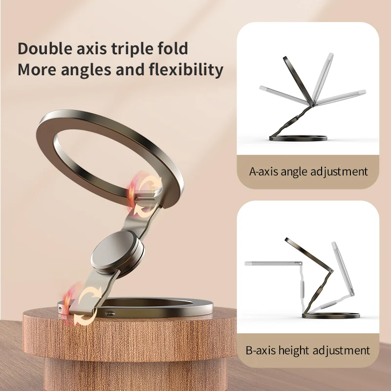Für MagSafe Phone Grip Stand 3-in-1 Magnetischer Fingerringhalter Doppelseitiger magnetischer Telefonständer für iPhone – Bild 5