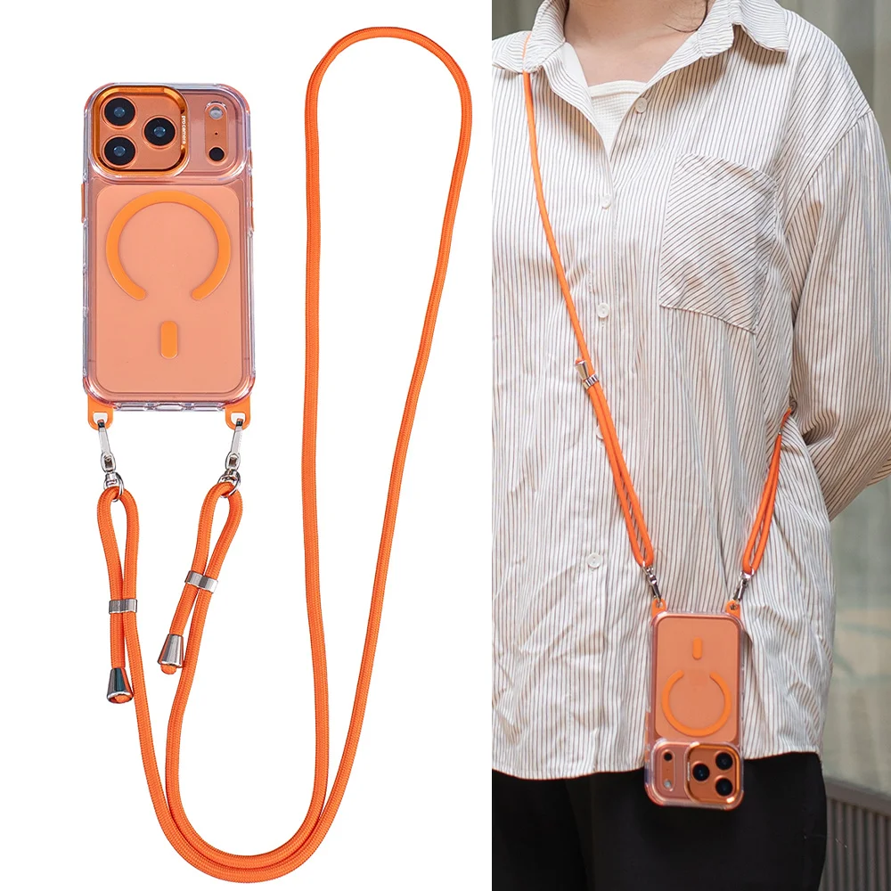 iPhone 13: Umhängegurt für Magsafe Clear Corners Lanyard Handyhülle Stoßfeste Hülle