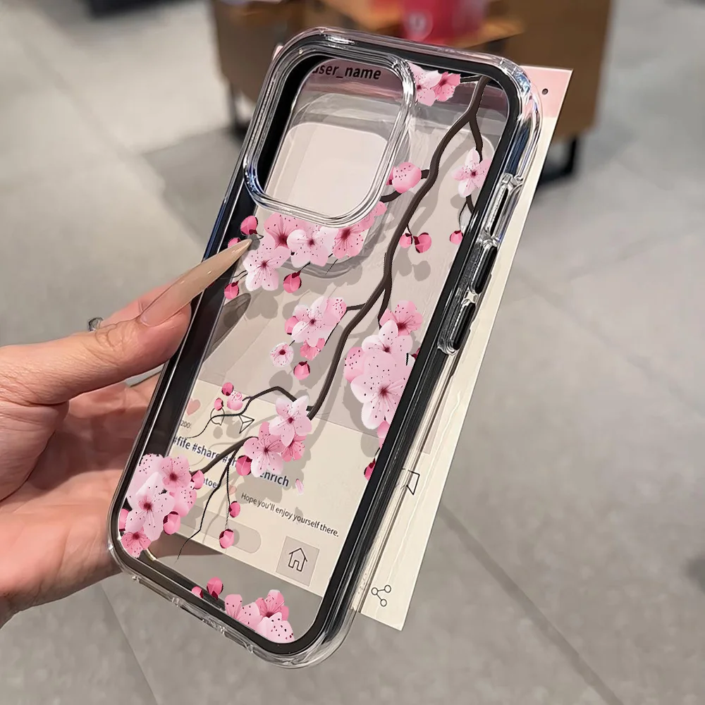 2 in 1 Candy Color Handyhülle Soft TPU Transparent Flower Funda Cover – Bild 5