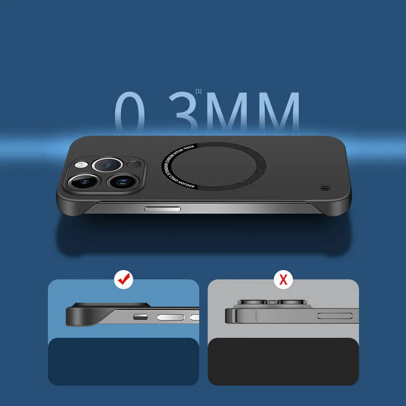 Ultradünne, matte, harte PC-Magnet-Handyhülle in rahmenloser Farbe – Bild 5
