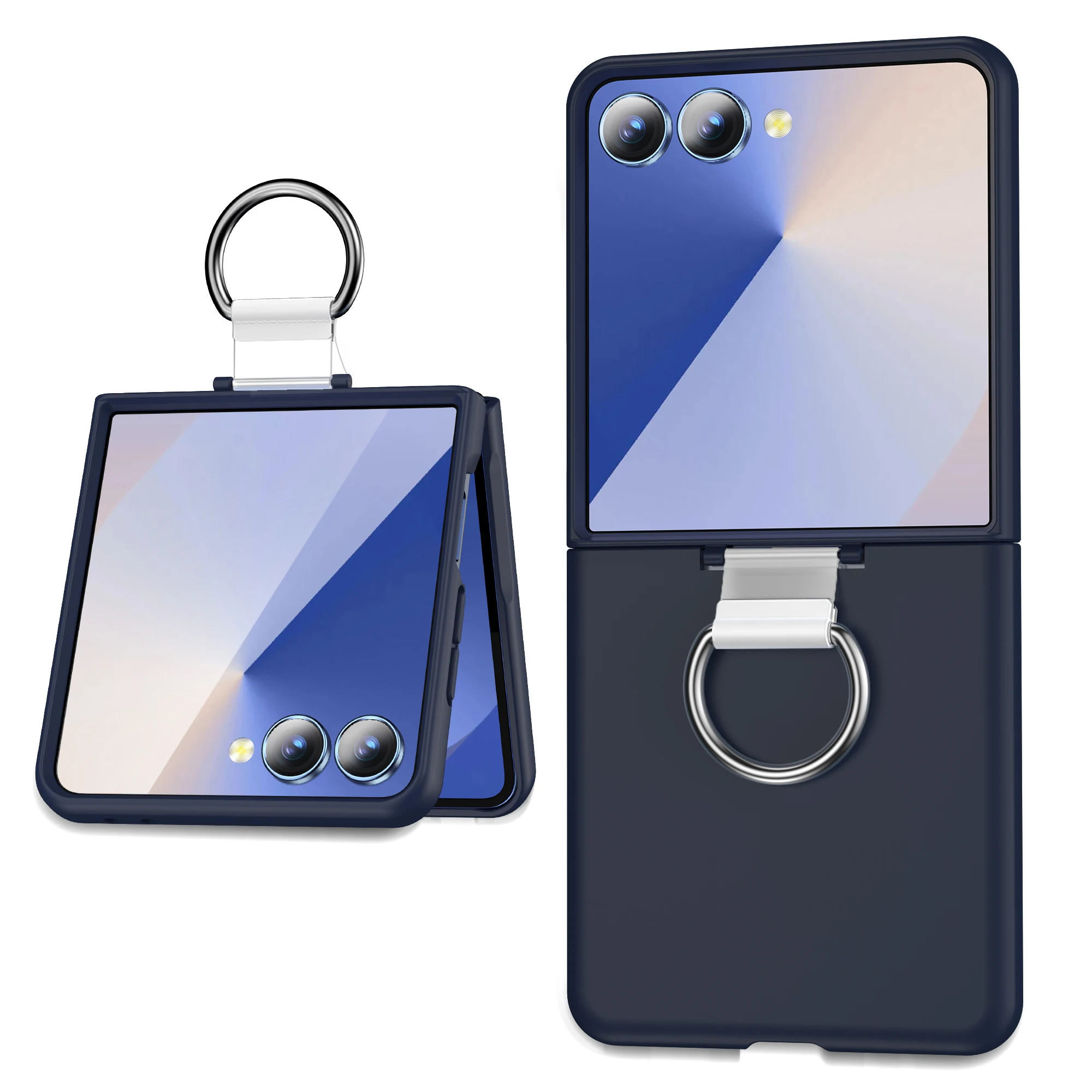 Galaxy Z Flip7: Stoßfeste Rüstung mit Ringhalter Handyhülle Flip6 5G Hard PC Back Cover