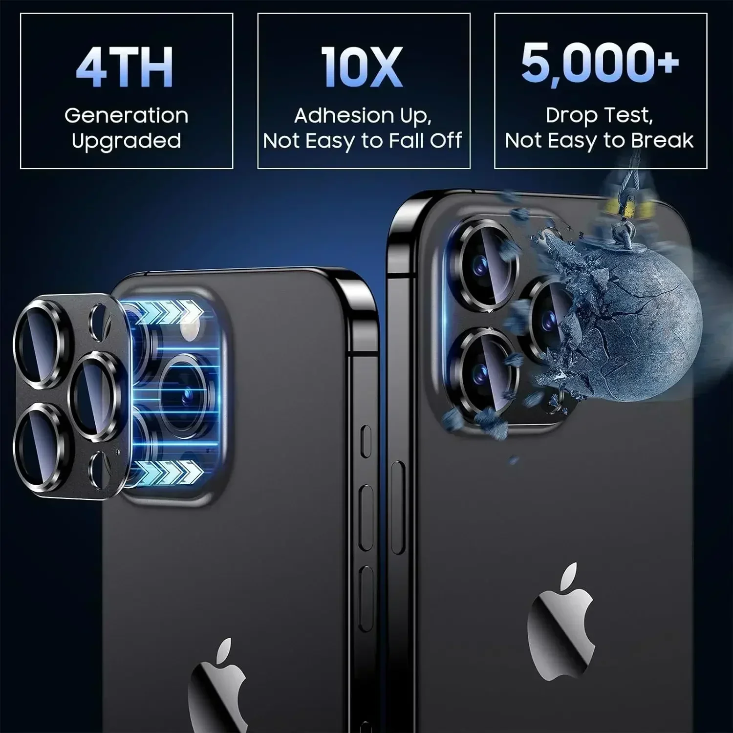 Titan-Schwarz-Metallglas-Kameraobjektiv-Displayschutz, Schutzhülle – Bild 6