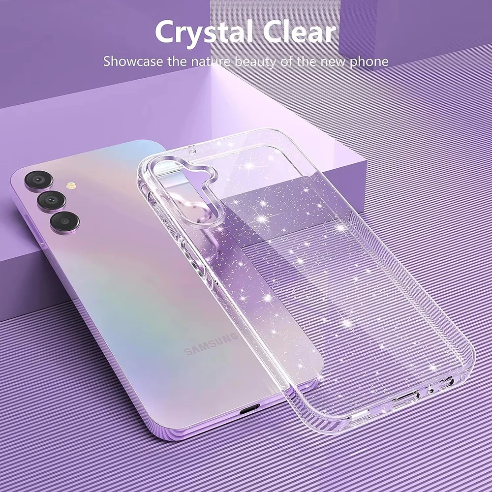 Galaxy A56: Transparente Glitzer-Handyhülle Hülle Hülle Cover