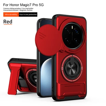 Honor Magic7 Pro: Hülle, Cover, Handyhülle mit Magsafe Magnetischer Faltbarer Halterung, Militärischer Panzerschutz