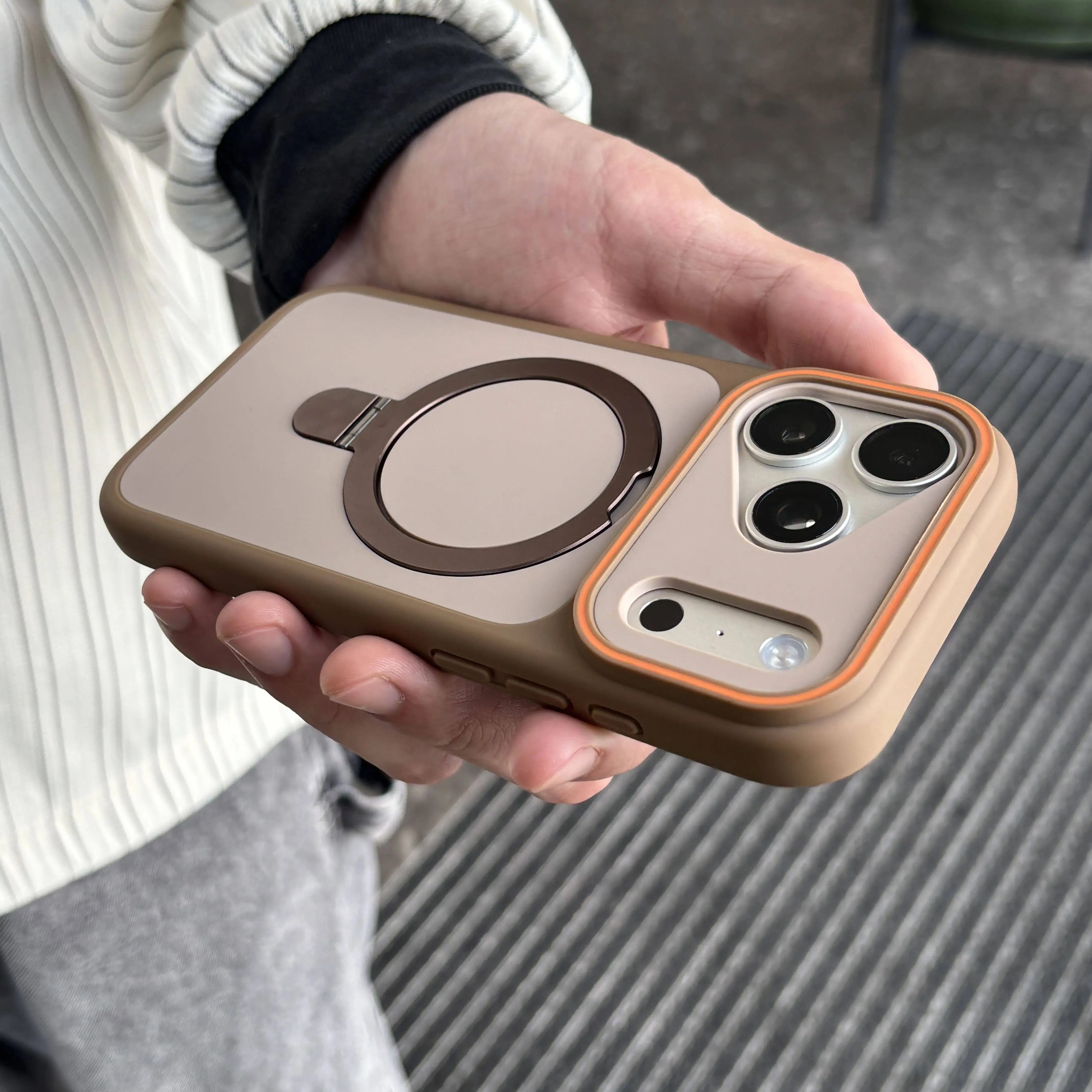 Stoßfeste Matte Schutzhülle mit Ständerhalterung Magsafe Magnetische Panzerhülle – Bild 6