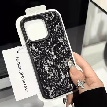 iPhone 11 Pro: Personalisierte Handyhülle mit schwarzem Spitzenmuster Cover