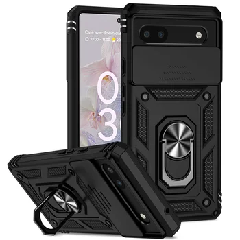 Pixel 8: Slide Kamera Schützen Abdeckung Magnetische Ring Halter Stoßfest Rüstung Telefon Fall