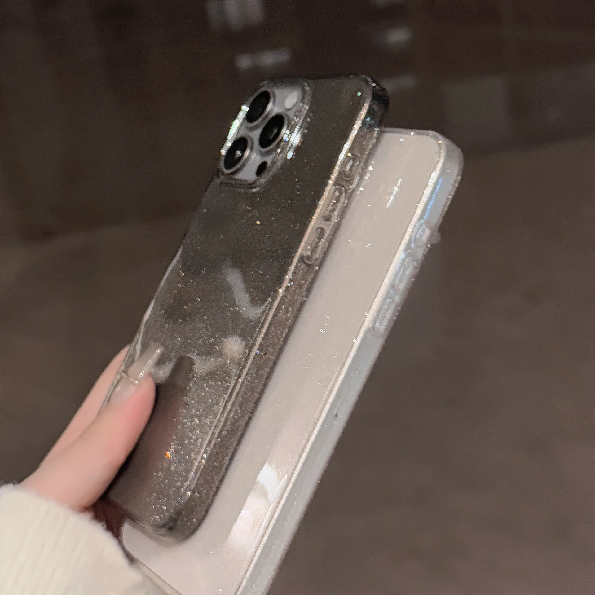 Transparente Bling-Glitzer-Handyhülle, klare funkelnde, stoßfeste Softcover – Bild 5