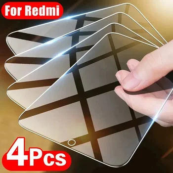 Redmi Note 13 Pro 5G: 4Pcs Gehärtetem Glas Für Xiaomi Redmi Hinweis 13 12 11 10 9 9s Pro Max 13C 12C 10C 10A 9C 9A 9T 5G Screen Protector Schutz Glas