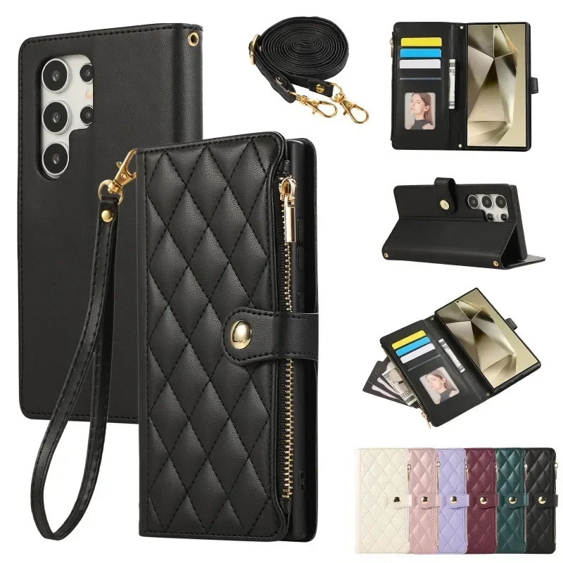 Galaxy A25: Crossbody Leder-Handyhülle Brieftaschen-Cover