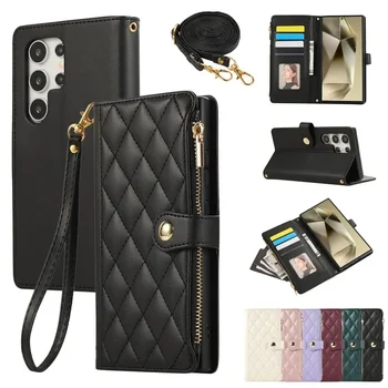 Crossbody Leder-Handyhülle Brieftaschen-Cover