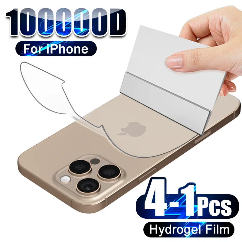 iPhone 13: 4-1Pcs Zurück Hydrogel Film Soft Clear Screen Protector Telefon Zubehör
