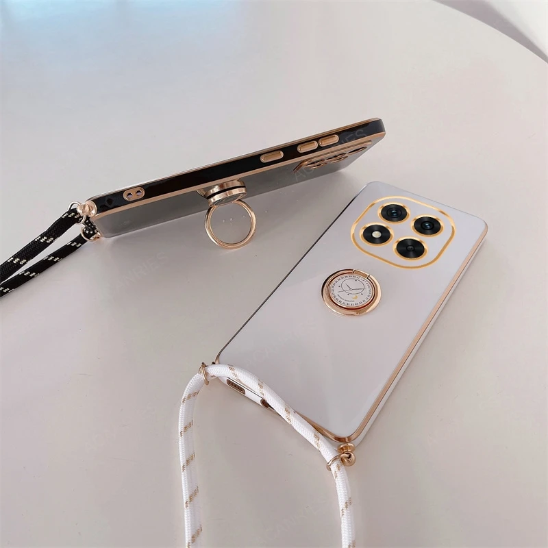 Luxus Überzug Ring Halter Crossbody Lanyard Fall Hinweis 14 13 Pro Plus 4G 5G Zurück Abdeckung – Bild 5