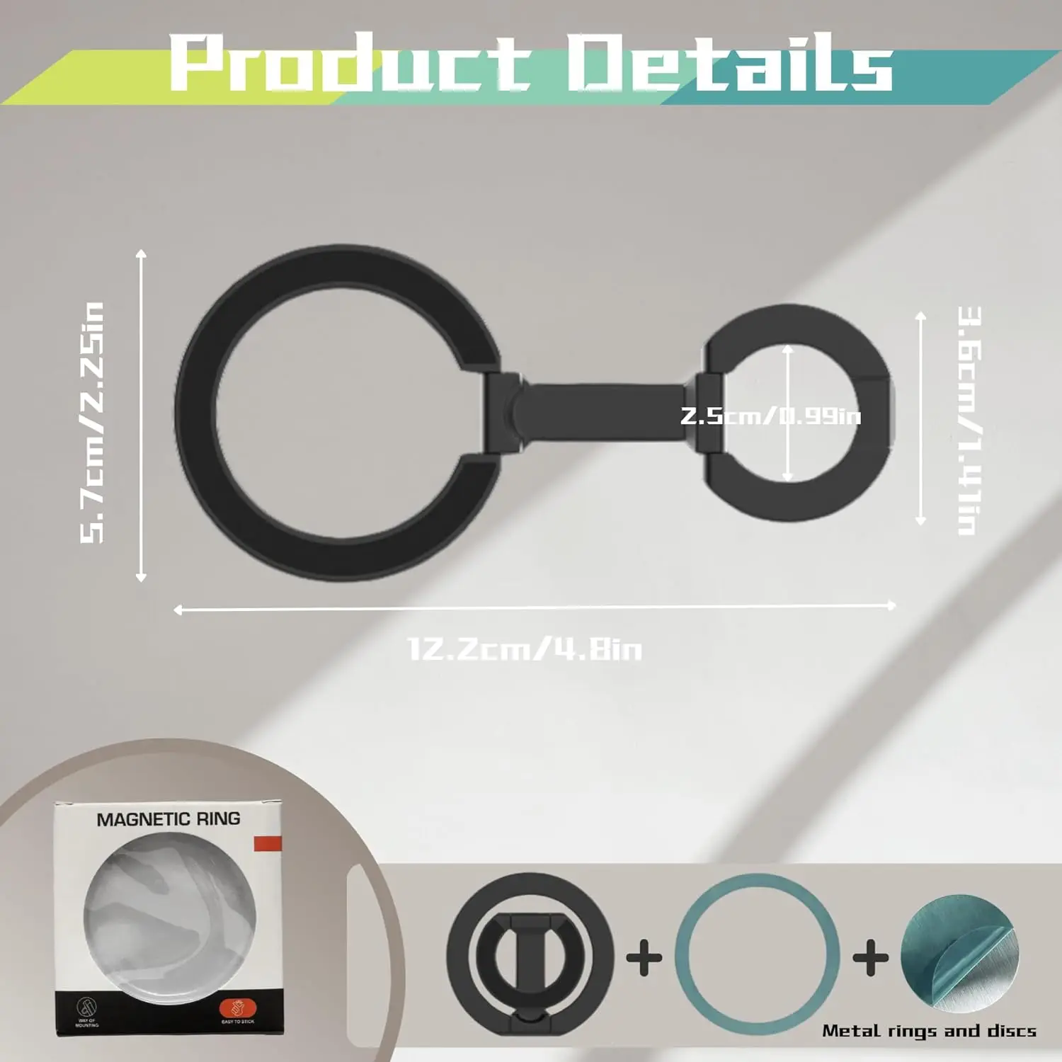 Magnetischer Handyhalter Ständer Verstellbarer Fingerring-Halter für MagSafe iPhone 17~12 Pro Max Abnehmbarer – Bild 2