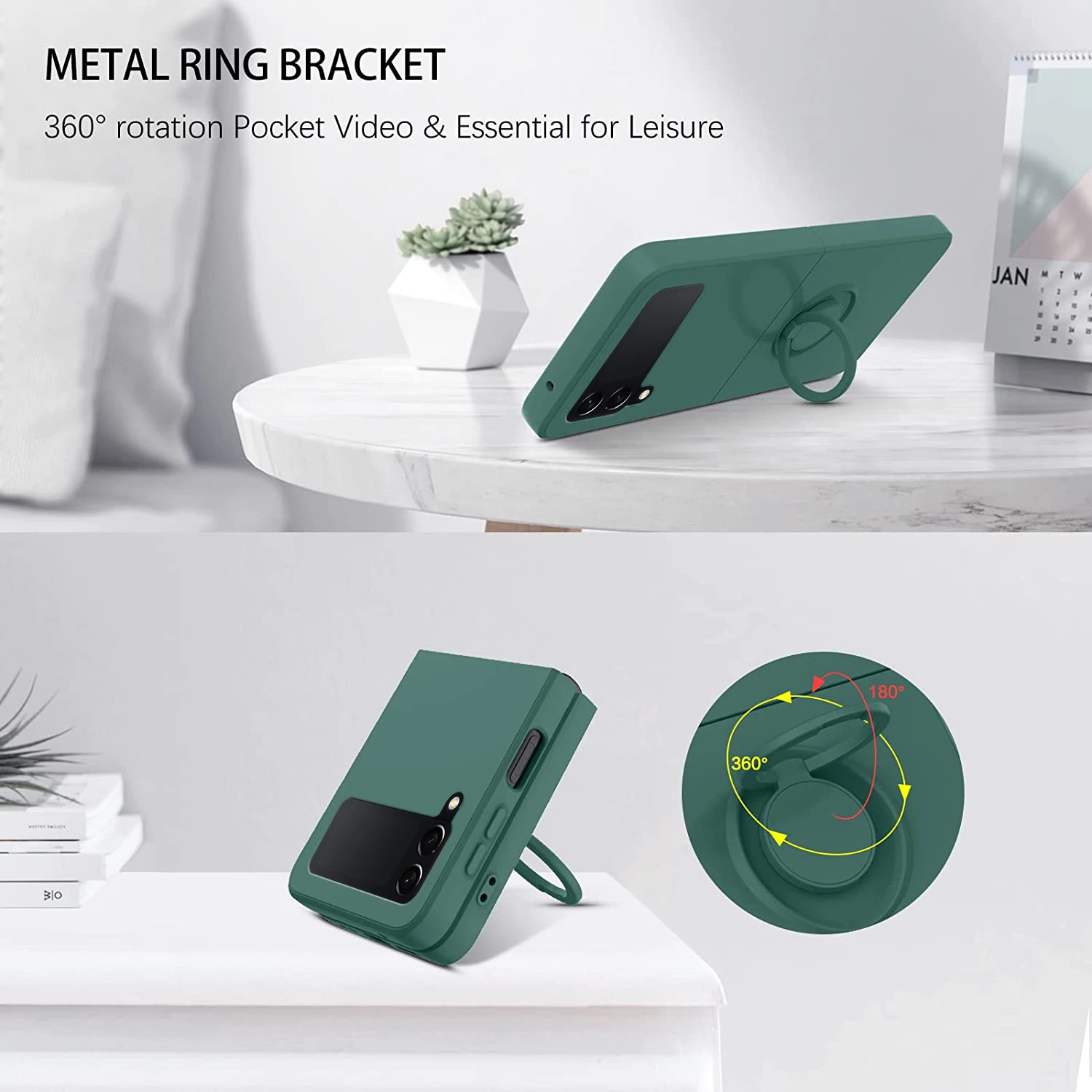 Luxuriöse Flüssigsilikon-Ringhalterung mit magnetischer Halterung Flip8 Flip7 5G Handyhülle – Bild 4