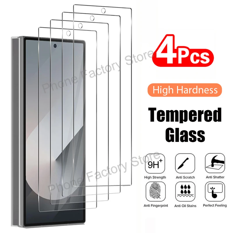 Galaxy Z Fold6: 4PCS Gehärtetes Glas Klar Premium Screen Protector Z 5 Fold5 Film Glas