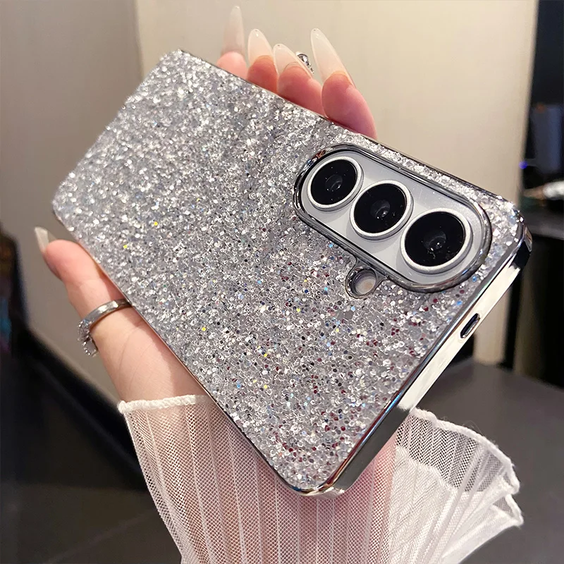 Galaxy S25 Ultra: Glitzernde Hochwertige 3D-Pailletten Galvanisierte Sturzsichere Handyhülle Cover