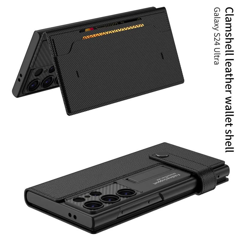 Hülle Flip-Leder-Wallet-Cover mit Magnetverschluss Schutzhülle – Bild 4