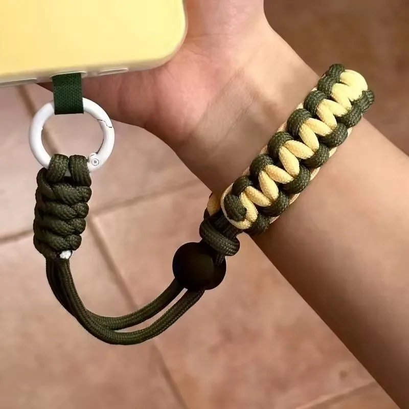 Handgewebtes, verstellbares, universelles Handy-Handgelenkband, kurzes Lanyard, Outdoor-Sport, praktisches – Bild 3