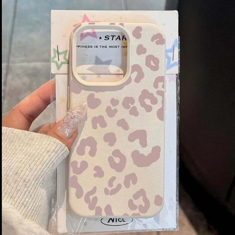 Handyhülle Minimalistischer Leopardenmuster Lichee-Muster Weiche TPU-Abdeckung – Bild 6