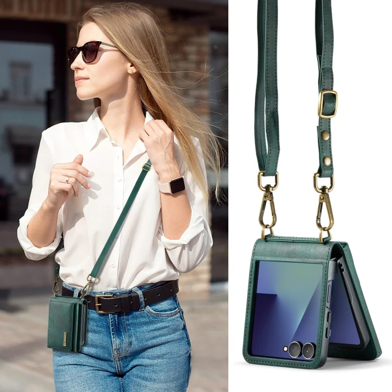 Crossbody Leder Brieftasche Handyhülle Flip8 Flip7 Flip6 mit Lanyard Kartenhalter Schutzhülle Tasche – Bild 6