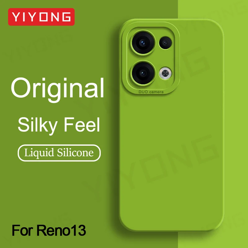 Für Reno13 Pro Fall YIYONG Seidige Gefühl Flüssigkeit Silikon Soft Cover globale Stoßfest Telefon Fällen – Bild 2