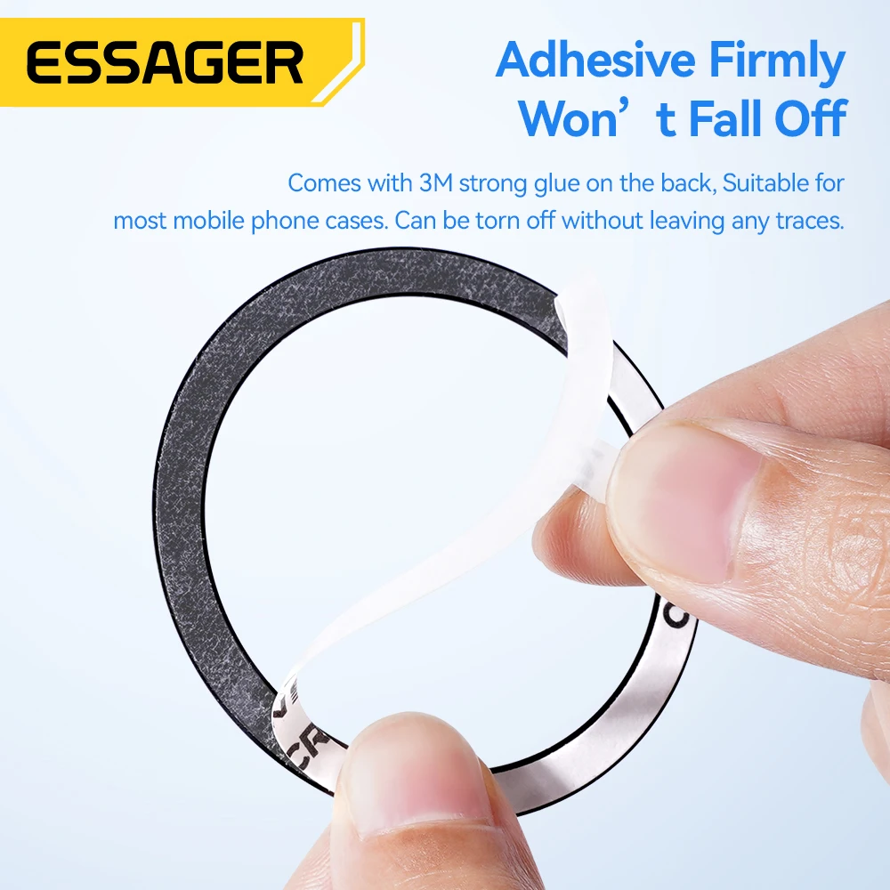 Essager 2 Stück magnetischer Metallring 0,3 mm Universalaufkleber für iPhone 15 14 Pro MagSafe Magnet für Samsung – Bild 5