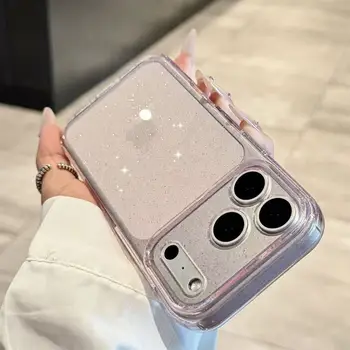 iPhone 15 Pro: Luxuriöse Glitzer-Silikon-Handyhülle Transparente Weiche TPU-Hülle