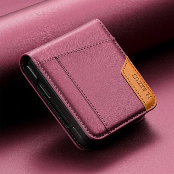 Galaxy Z Flip5: Flip-Leder-Handyhülle 7 FE 6 5 4 3 5G Flip7 Flip8 Brieftasche Kartenhalter Handytasche Buchhülle Etui