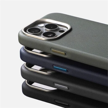 IPhone 15: Luxus Legierung Objektiv Rahmen Partikel PU Leder Magnetische Fall Für Magsafe Drahtlose Lade